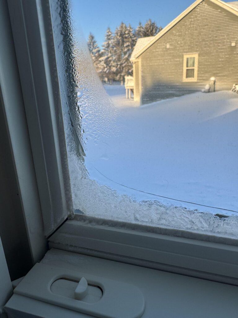 frost on inside of windows